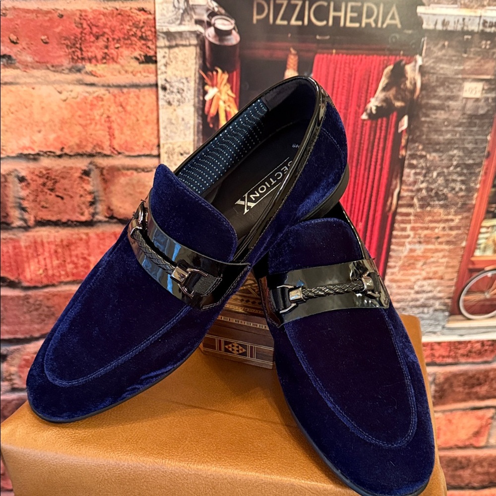 Section X Mens Velvet Dress Shoes